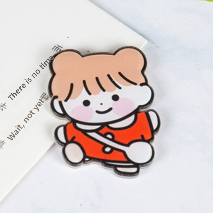 Animal Cartoon Rabbit Pin Brooch In Acrylic Material, Stylish And Lightweight Accessory