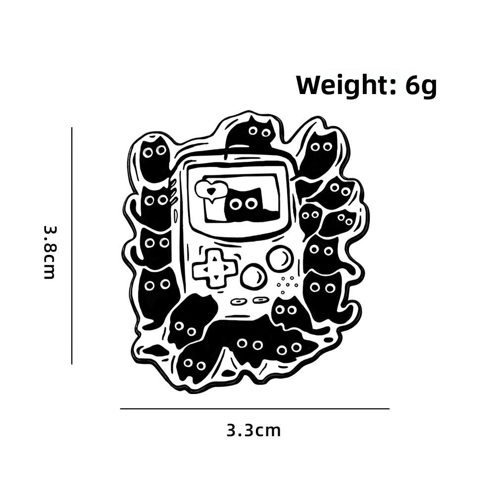 Cat Cartoon Animal Pin Brooch In Black Zinc Alloy Featuring Cute Design For Stylish Accessory
