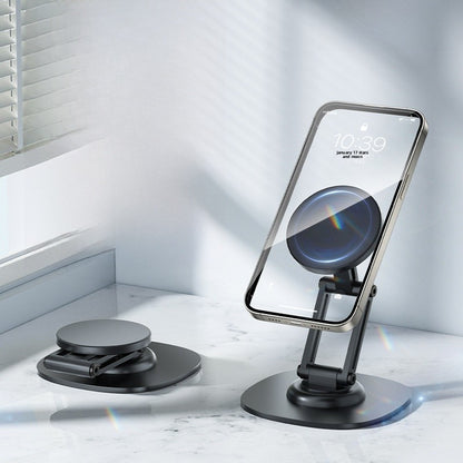 Metal Mobile Phone Holder In Black With Durable Silica Gel Components For Secure Grip