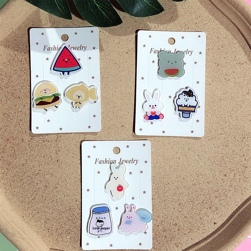 Cartoon Pin Brooches Made Of Acrylic Featuring Playful Designs For Stylish Accessories
