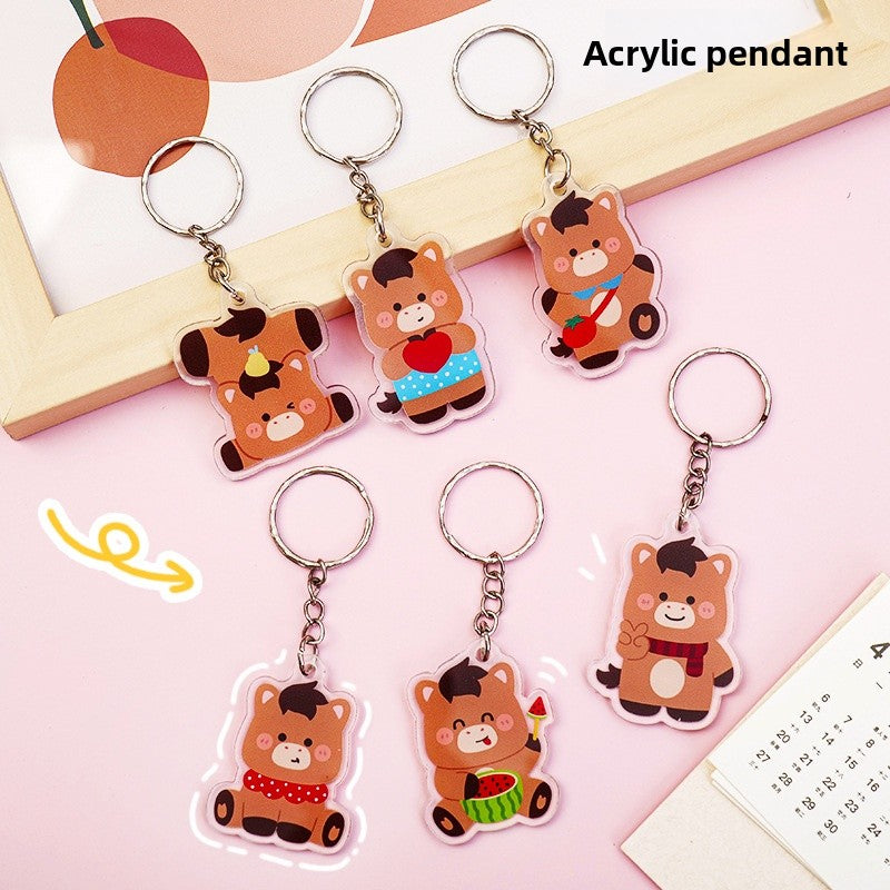 Anime Horse Cartoon Character Keychain Made Of Durable Acrylic Material