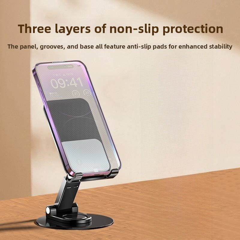 Folding Bracket Phone Stand Made Of Durable Aluminium Alloy In Black