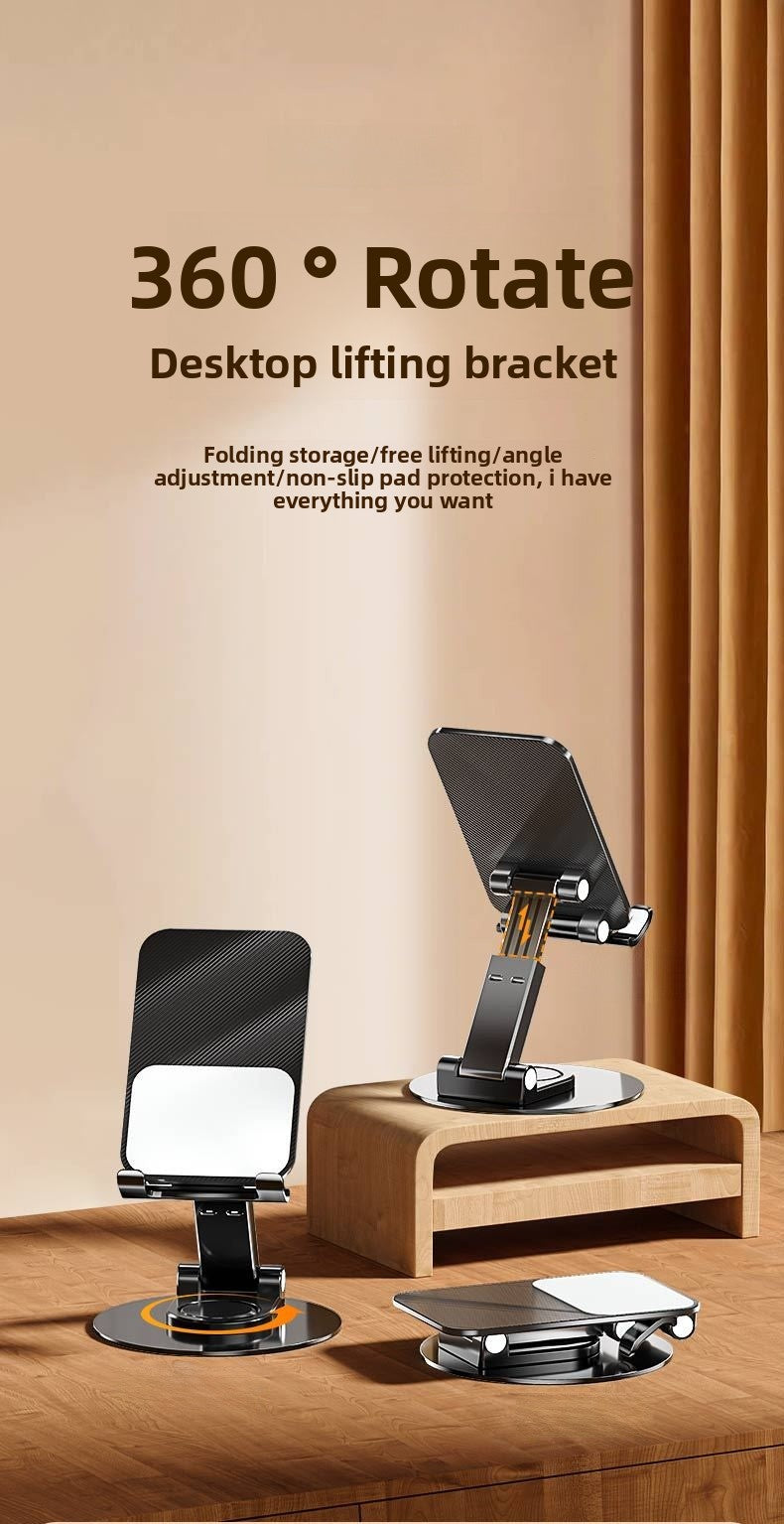 Folding Bracket Phone Stand Made Of Durable Aluminium Alloy In Black
