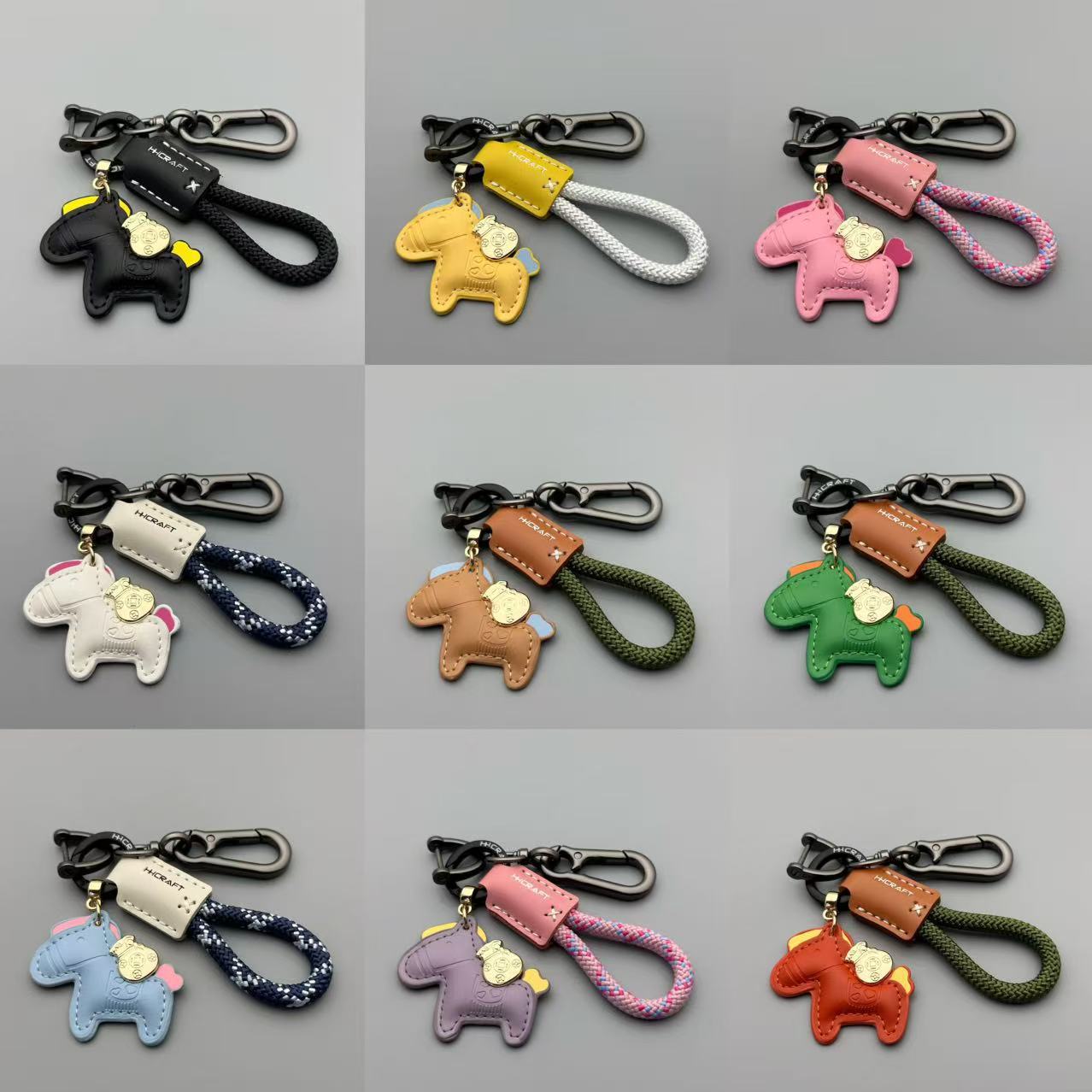 Horse Pattern Keychain Made Of Durable PU Leather, Stylish And Practical Accessory For Everyday Use