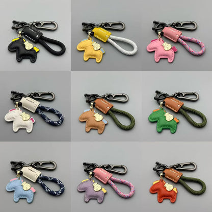 Horse Pattern Keychain Made Of Durable PU Leather, Stylish And Practical Accessory For Everyday Use