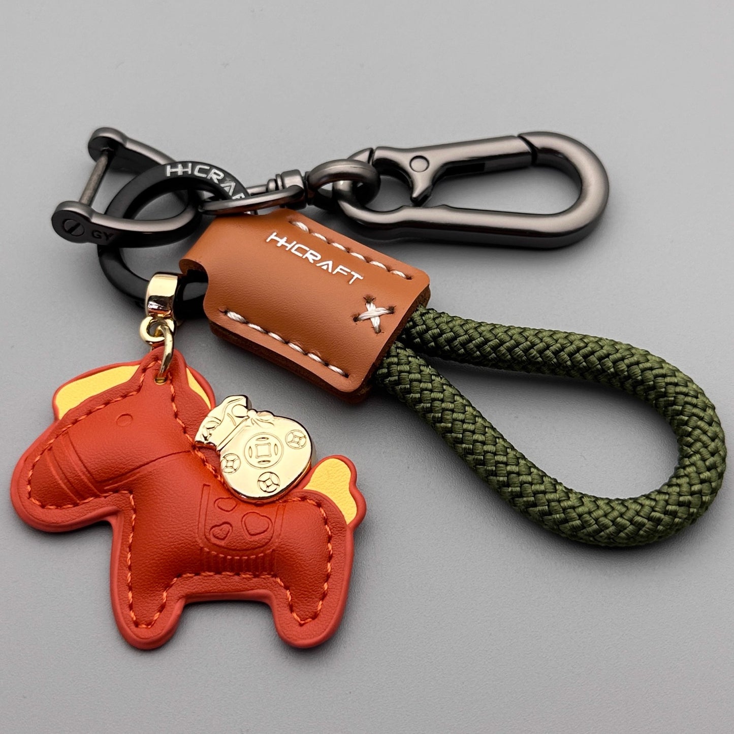 Horse Pattern Keychain Made Of Durable PU Leather, Stylish And Practical Accessory For Everyday Use