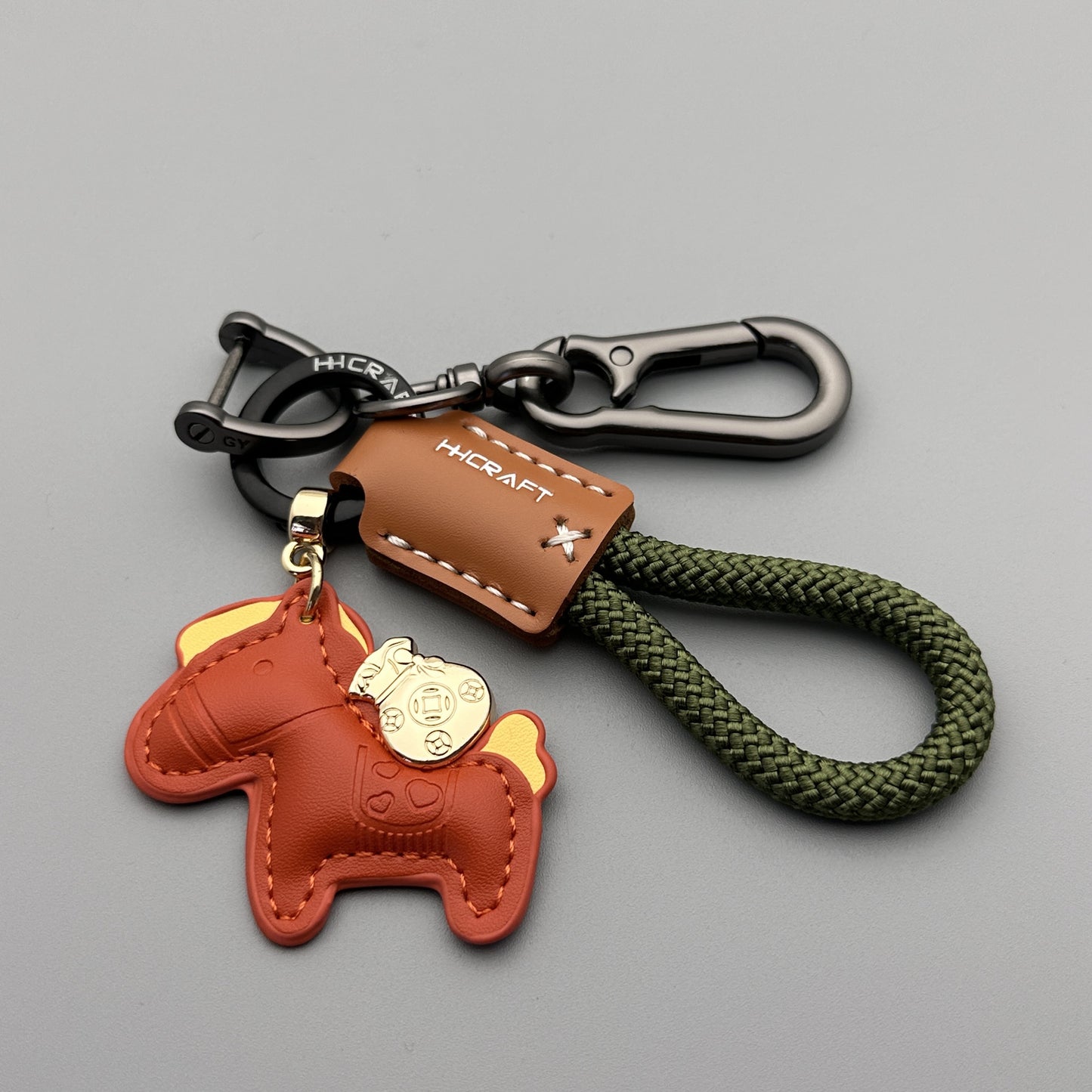 Horse Pattern Keychain Made Of Durable PU Leather, Stylish And Practical Accessory For Everyday Use