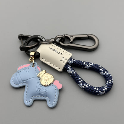 Horse Pattern Keychain Made Of Durable PU Leather, Stylish And Practical Accessory For Everyday Use