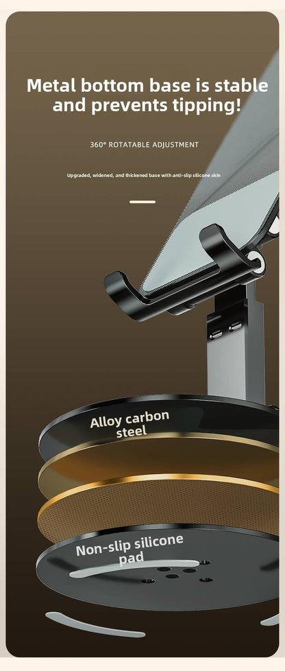 Folding Bracket Phone Stand Made Of Durable Aluminium Alloy In Black