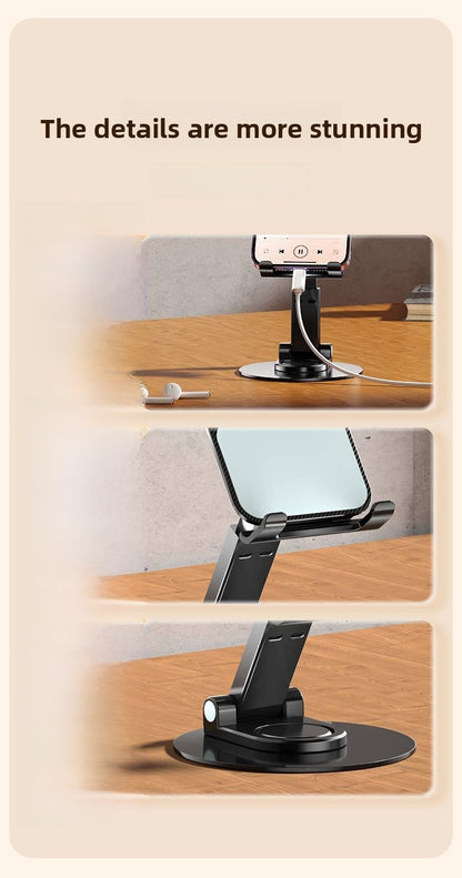 Folding Bracket Phone Stand Made Of Durable Aluminium Alloy In Black
