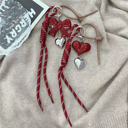Heart Shape Acrylic Pendant With Bow Knot Design, Stylish Hanging Decoration