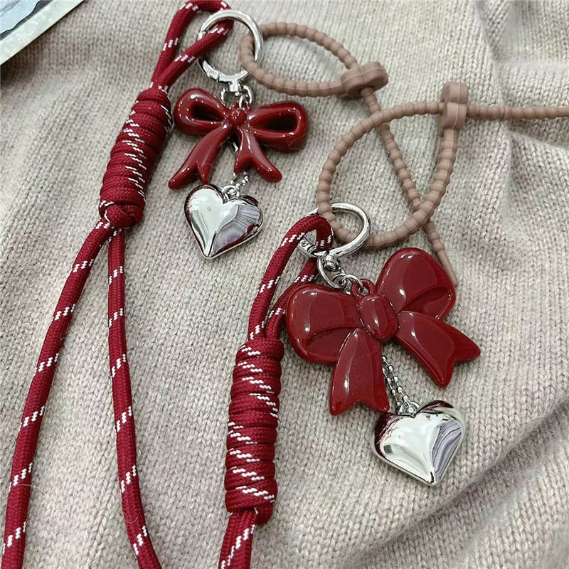 Heart Shape Acrylic Pendant With Bow Knot Design, Stylish Hanging Decoration