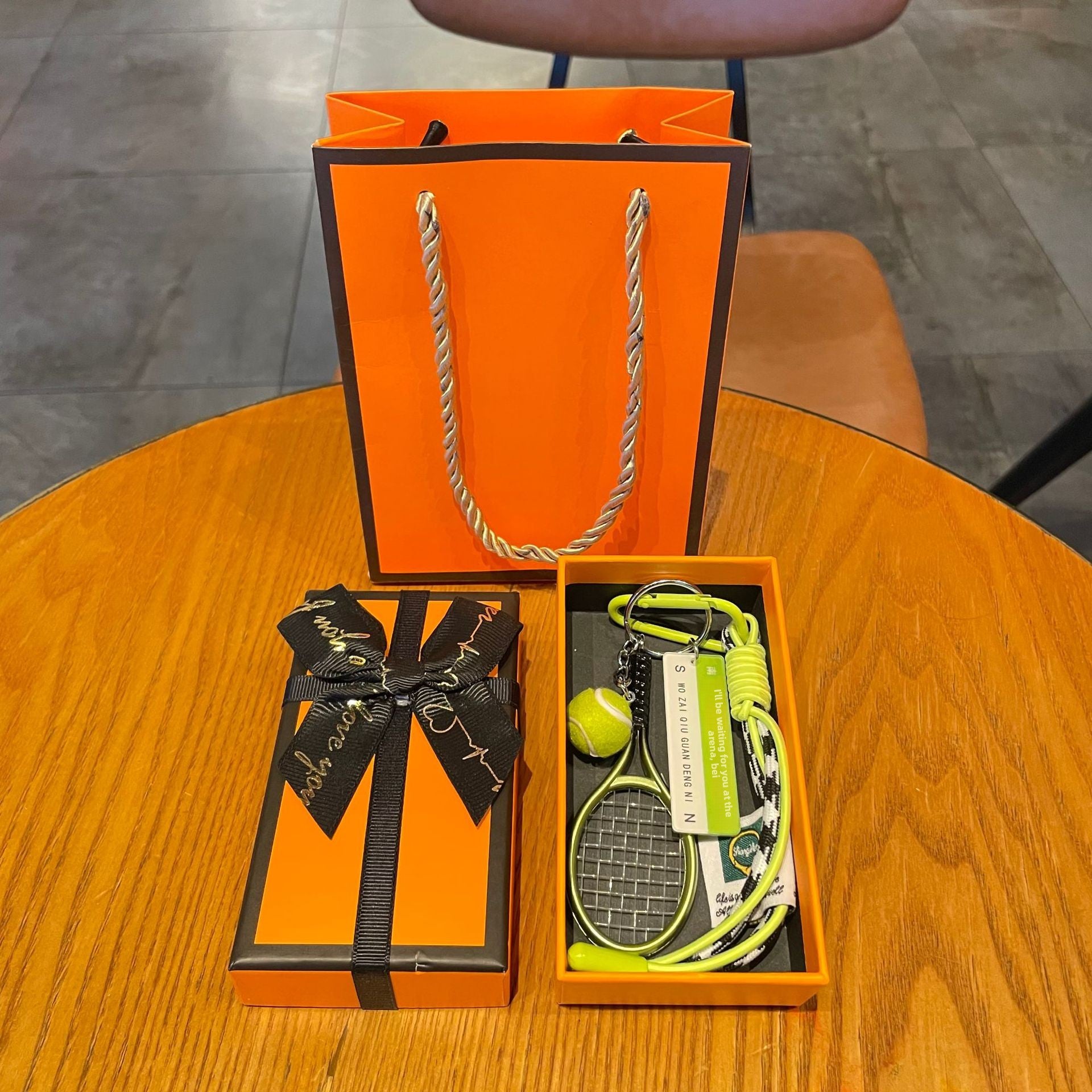 Acrylic Keychain In Vibrant Orange, Durable And Stylish Keychain Accessory