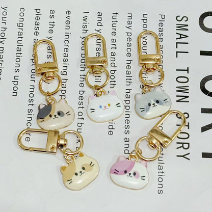 Cat Pattern Alloy Keychain Featuring Durable Metal Design, Perfect For Everyday Use And Gift Giving