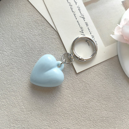 Heart Shape Keychain Made Of Durable Plastic In Classic Black, Perfect For Everyday Use And Gift Giving