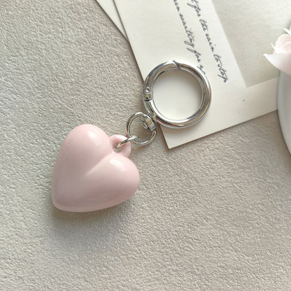 Heart Shape Keychain Made Of Durable Plastic In Classic Black, Perfect For Everyday Use And Gift Giving