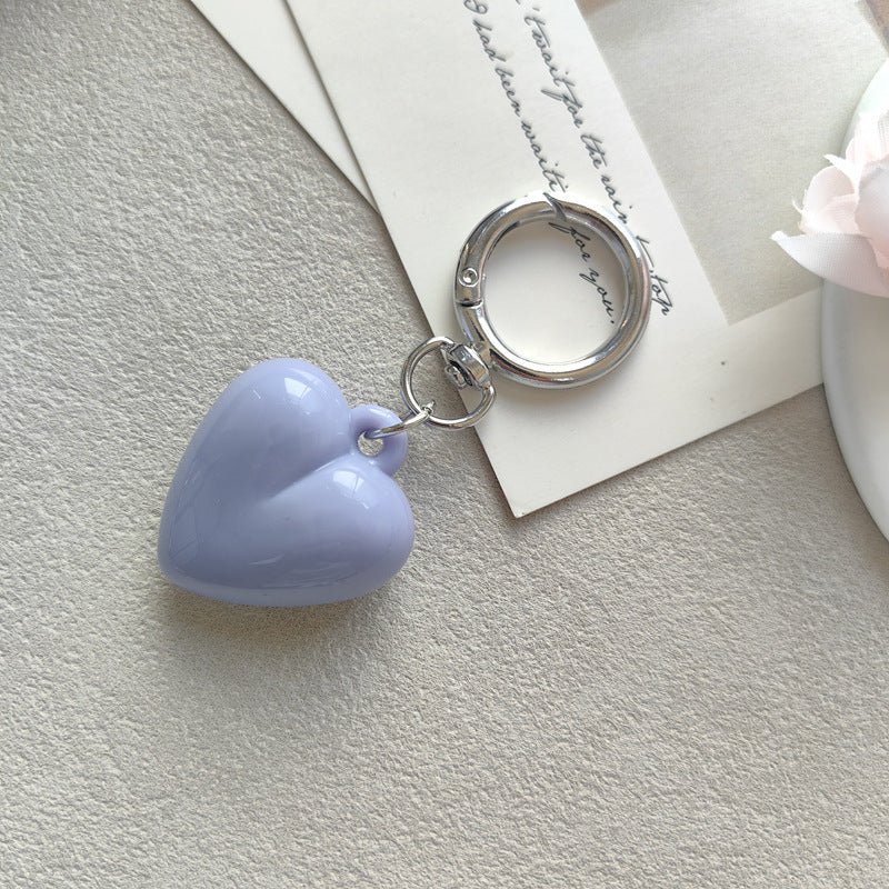 Heart Shape Keychain Made Of Durable Plastic In Classic Black, Perfect For Everyday Use And Gift Giving