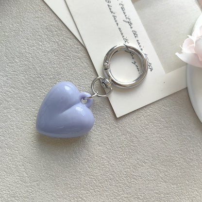 Heart Shape Keychain Made Of Durable Plastic In Classic Black, Perfect For Everyday Use And Gift Giving
