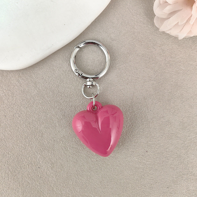 Heart Shape Keychain Made Of Durable Plastic In Classic Black, Perfect For Everyday Use And Gift Giving