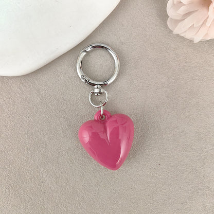 Heart Shape Keychain Made Of Durable Plastic In Classic Black, Perfect For Everyday Use And Gift Giving