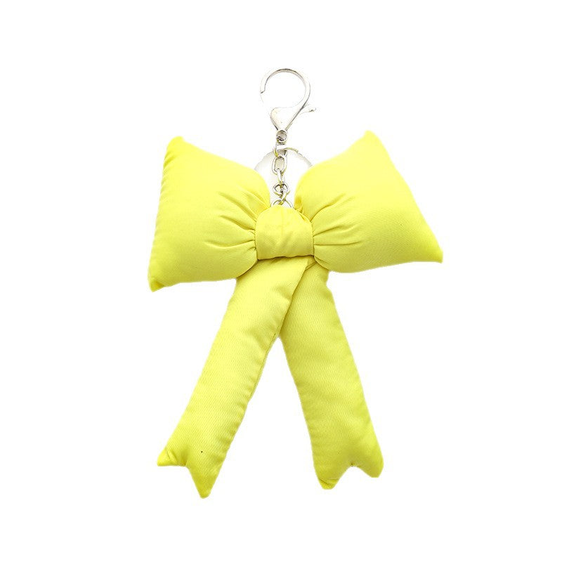 Bow Knot Keychain Brown Bag Pendant Stylish Accessory For Keys And Bags