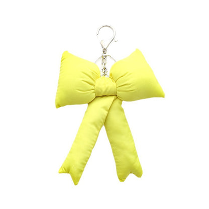 Bow Knot Keychain Brown Bag Pendant Stylish Accessory For Keys And Bags