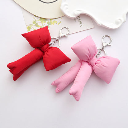 Bow Knot Keychain Brown Bag Pendant Stylish Accessory For Keys And Bags