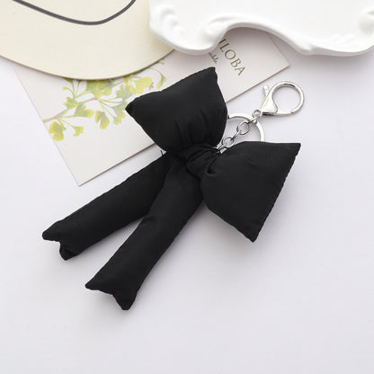 Bow Knot Keychain Brown Bag Pendant Stylish Accessory For Keys And Bags