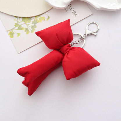 Bow Knot Keychain Brown Bag Pendant Stylish Accessory For Keys And Bags