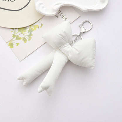 Bow Knot Keychain Brown Bag Pendant Stylish Accessory For Keys And Bags