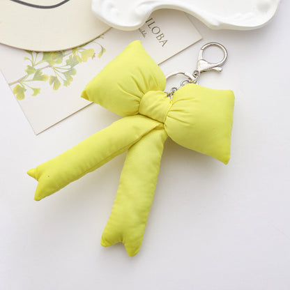 Bow Knot Keychain Brown Bag Pendant Stylish Accessory For Keys And Bags