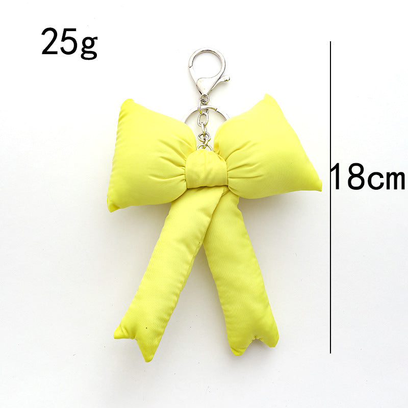 Bow Knot Keychain Brown Bag Pendant Stylish Accessory For Keys And Bags