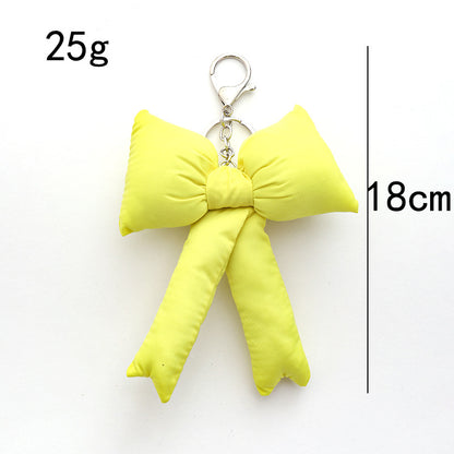 Bow Knot Keychain Brown Bag Pendant Stylish Accessory For Keys And Bags