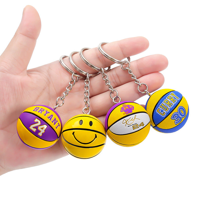 Basketball Pattern Plastic Keychain, Stylish And Durable Keychain Accessory