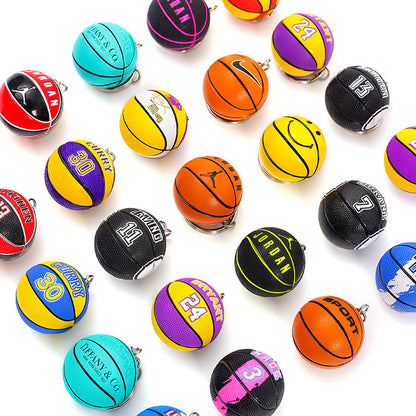 Basketball Pattern Plastic Keychain, Stylish And Durable Keychain Accessory