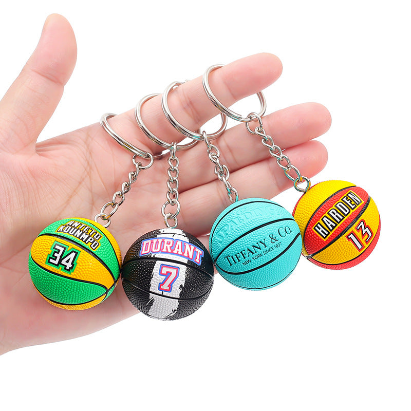 Basketball Pattern Plastic Keychain, Stylish And Durable Keychain Accessory