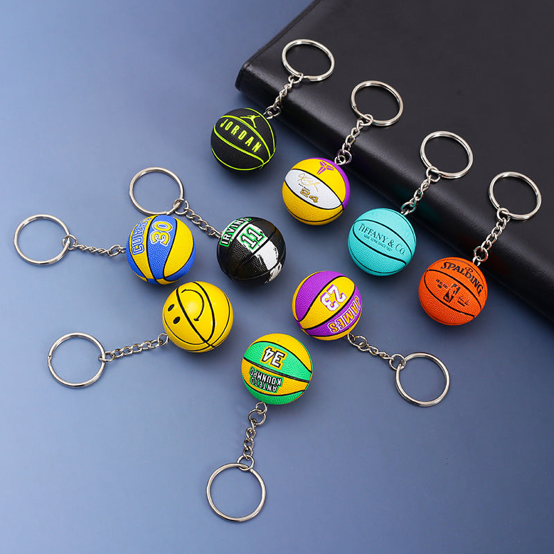 Basketball Pattern Plastic Keychain, Stylish And Durable Keychain Accessory