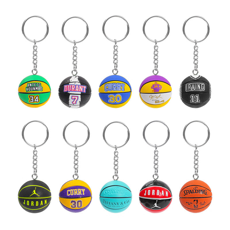 Basketball Pattern Plastic Keychain, Stylish And Durable Keychain Accessory
