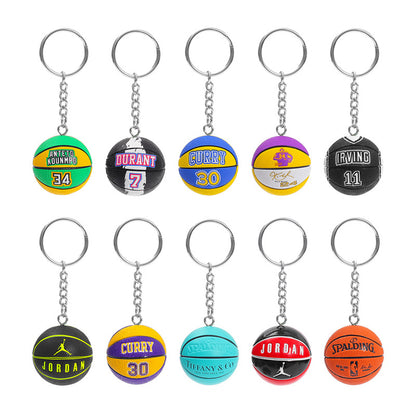 Basketball Pattern Plastic Keychain, Stylish And Durable Keychain Accessory