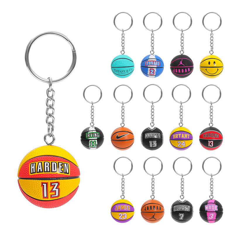 Basketball Pattern Plastic Keychain, Stylish And Durable Keychain Accessory