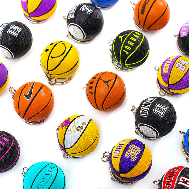 Basketball Pattern Plastic Keychain, Stylish And Durable Keychain Accessory