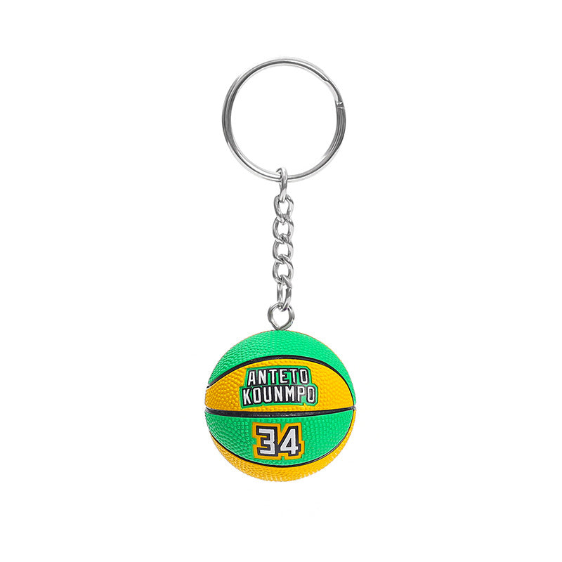 Basketball Pattern Plastic Keychain, Stylish And Durable Keychain Accessory