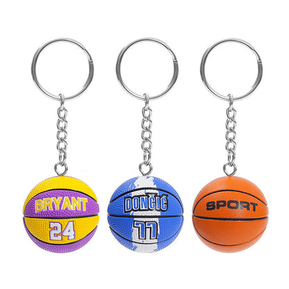 Basketball Pattern Plastic Keychain, Stylish And Durable Keychain Accessory