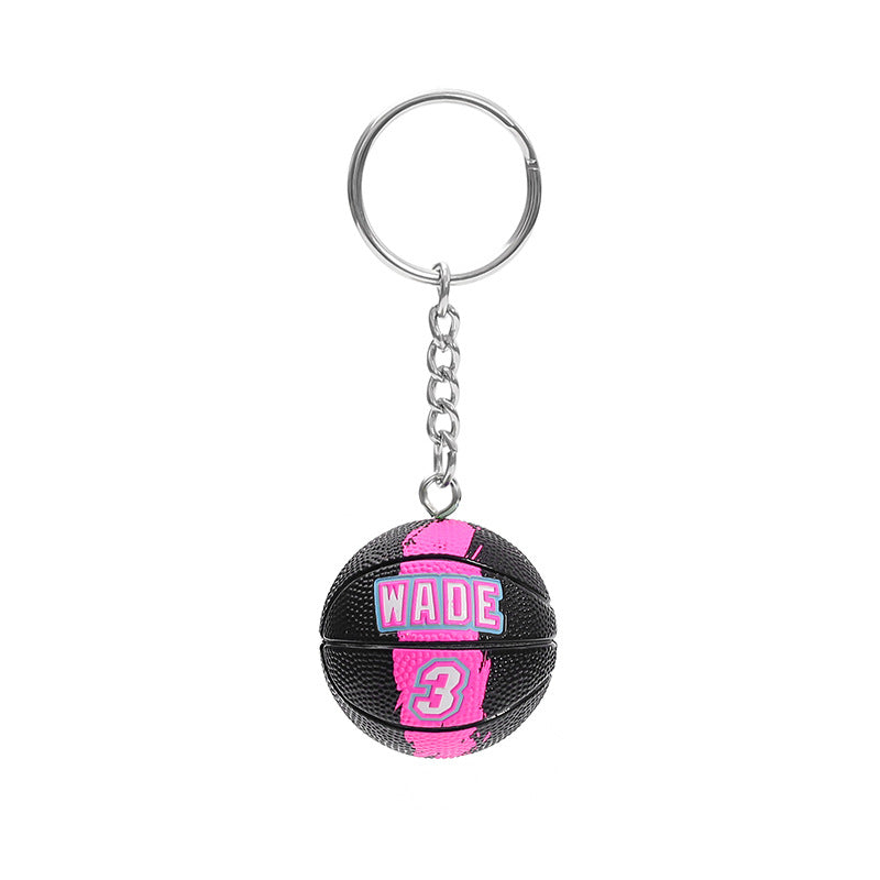 Basketball Pattern Plastic Keychain, Stylish And Durable Keychain Accessory