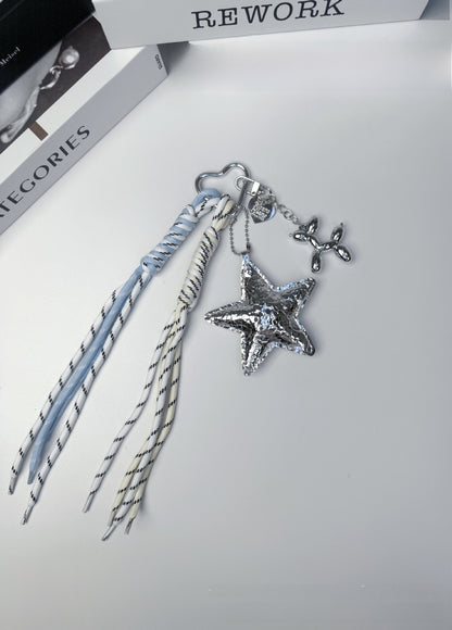 Original Design Star Pattern Keychain In PU Leather, Stylish And Durable Hanging Accessory