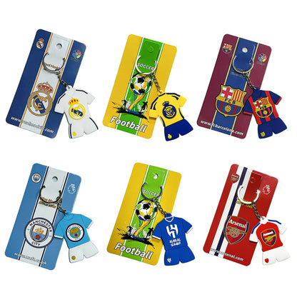 JINGBO PVC Soft Rubber Football Fan Keychain Featuring Portugal Ronaldo Design, 6.5x5.2cm, Customizable Logo, Made In Guangdong