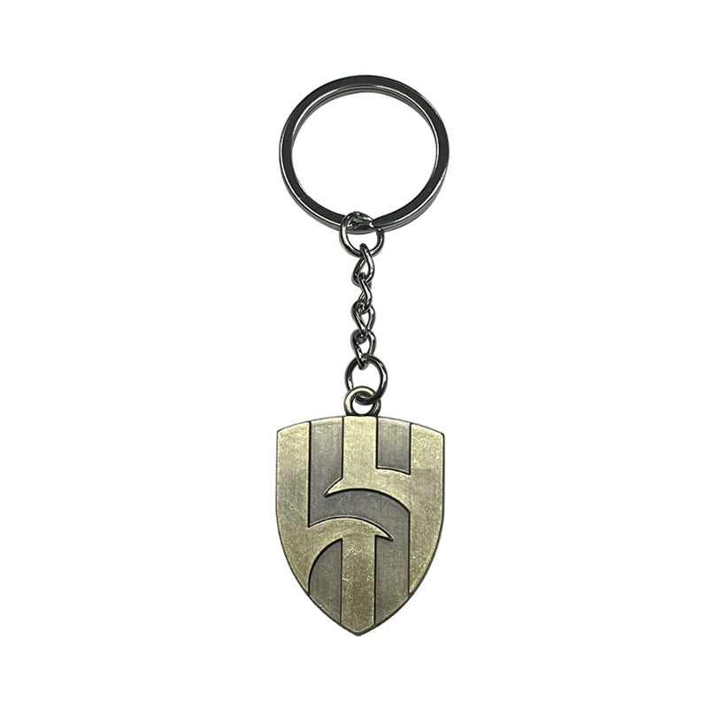 Geometric Bronze Keychain