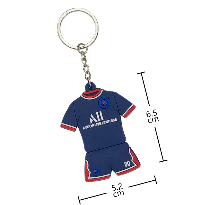 JINGBO PVC Soft Rubber Football Fan Keychain Featuring Portugal Ronaldo Design, 6.5x5.2cm, Customizable Logo, Made In Guangdong
