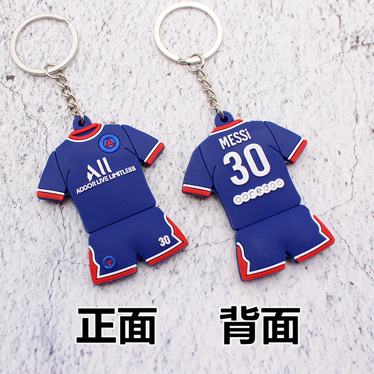 JINGBO PVC Soft Rubber Football Fan Keychain Featuring Portugal Ronaldo Design, 6.5x5.2cm, Customizable Logo, Made In Guangdong