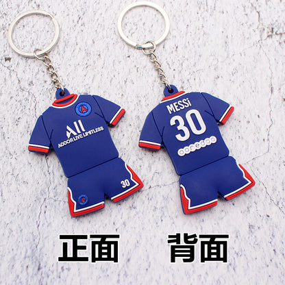JINGBO PVC Soft Rubber Football Fan Keychain Featuring Portugal Ronaldo Design, 6.5x5.2cm, Customizable Logo, Made In Guangdong